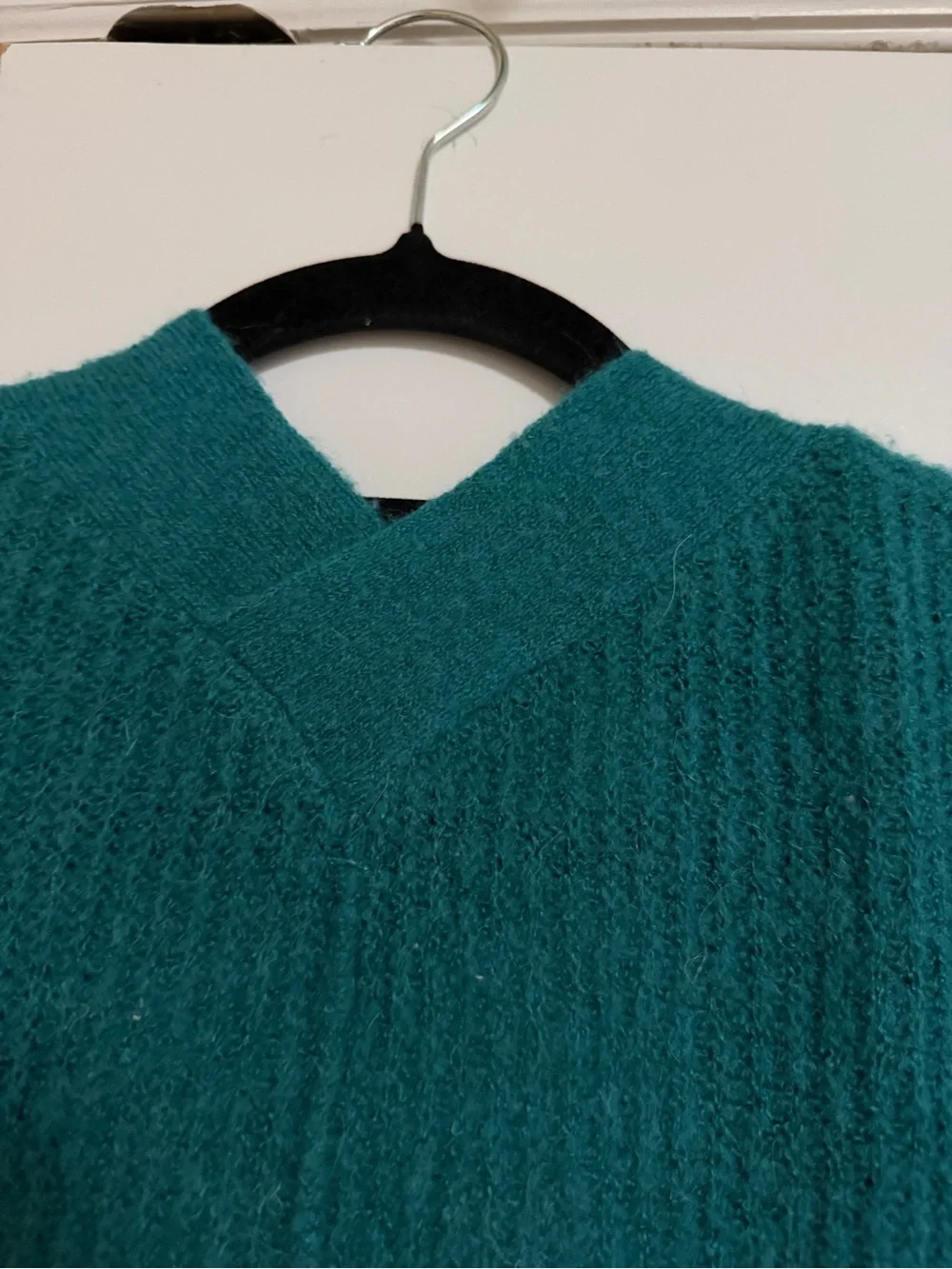 Free People Teal Open-Front oversized Long Cardigan with Pockets - Picture 3 of 6